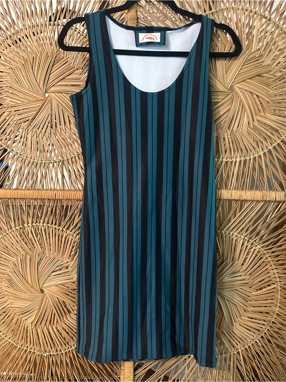 Haunted Mansion- Striped Teal and Black Sleeveless Dress